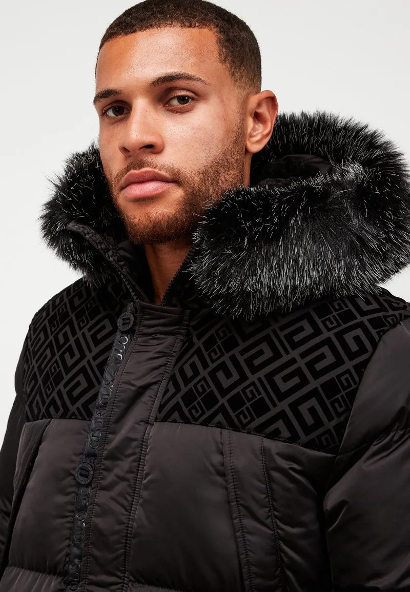 Glorious Gangsta Vallor Longline Puffer Parka Jacket Black