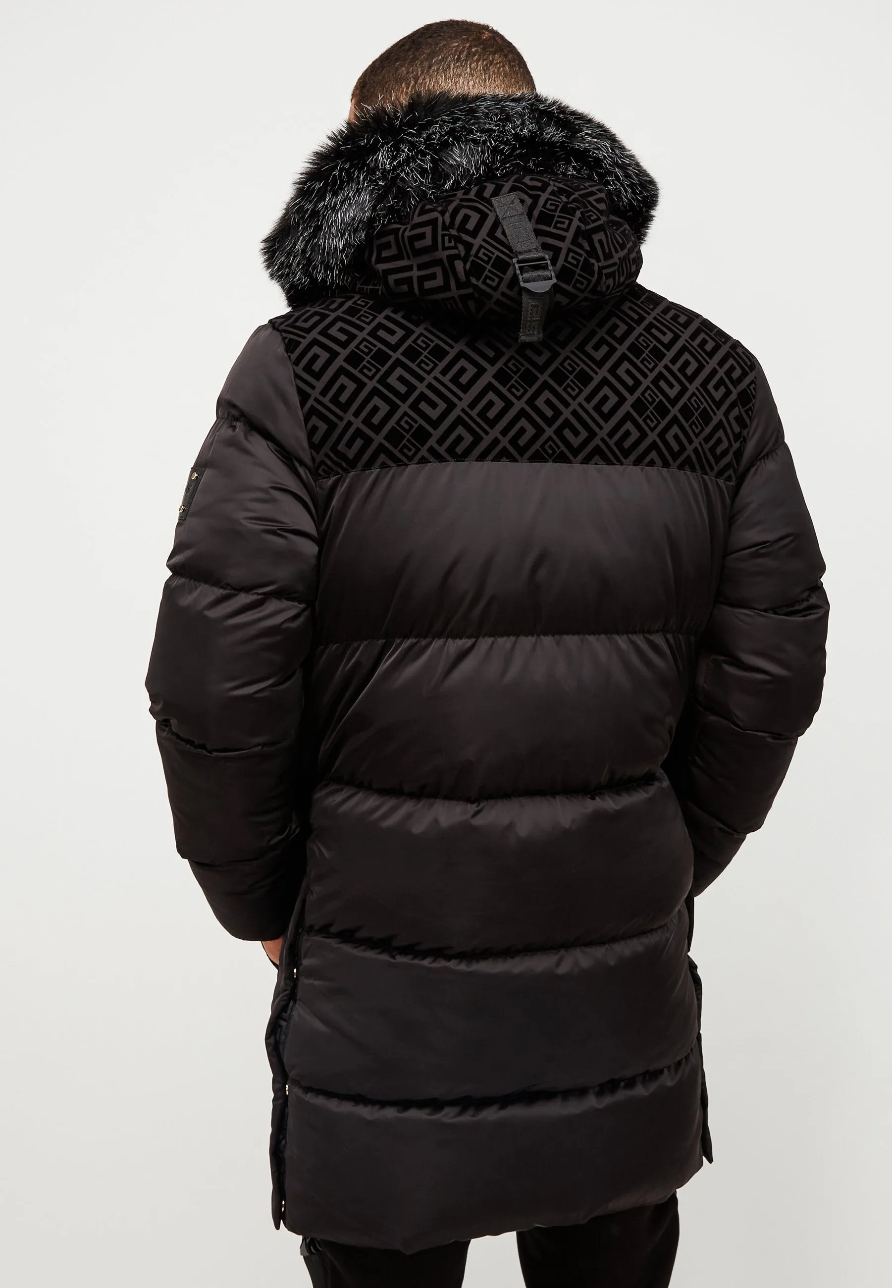 Glorious Gangsta Vallor Longline Puffer Parka Jacket Black