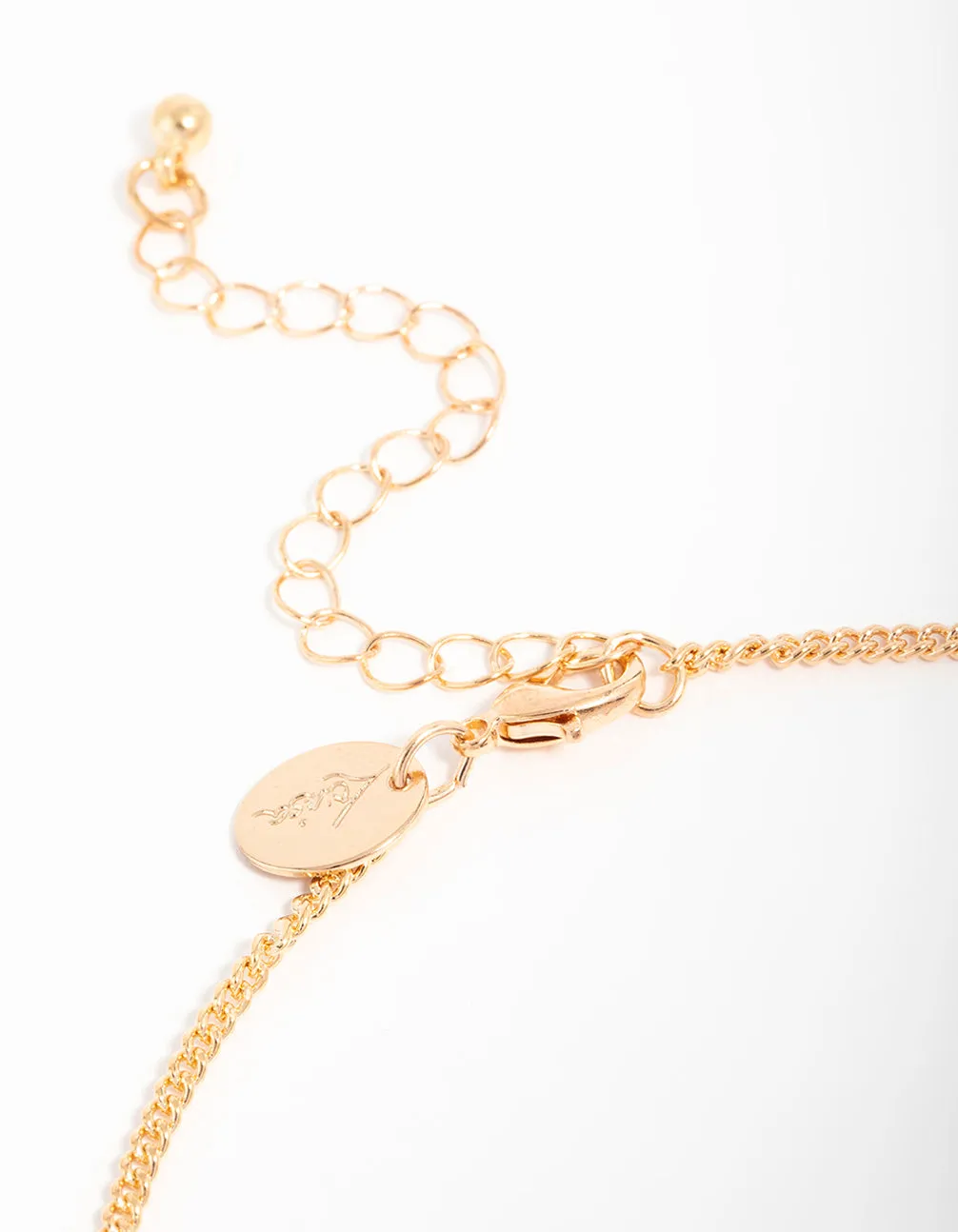 Gold Cubic Zirconia Scalloped Flower Necklace & Earrings Set