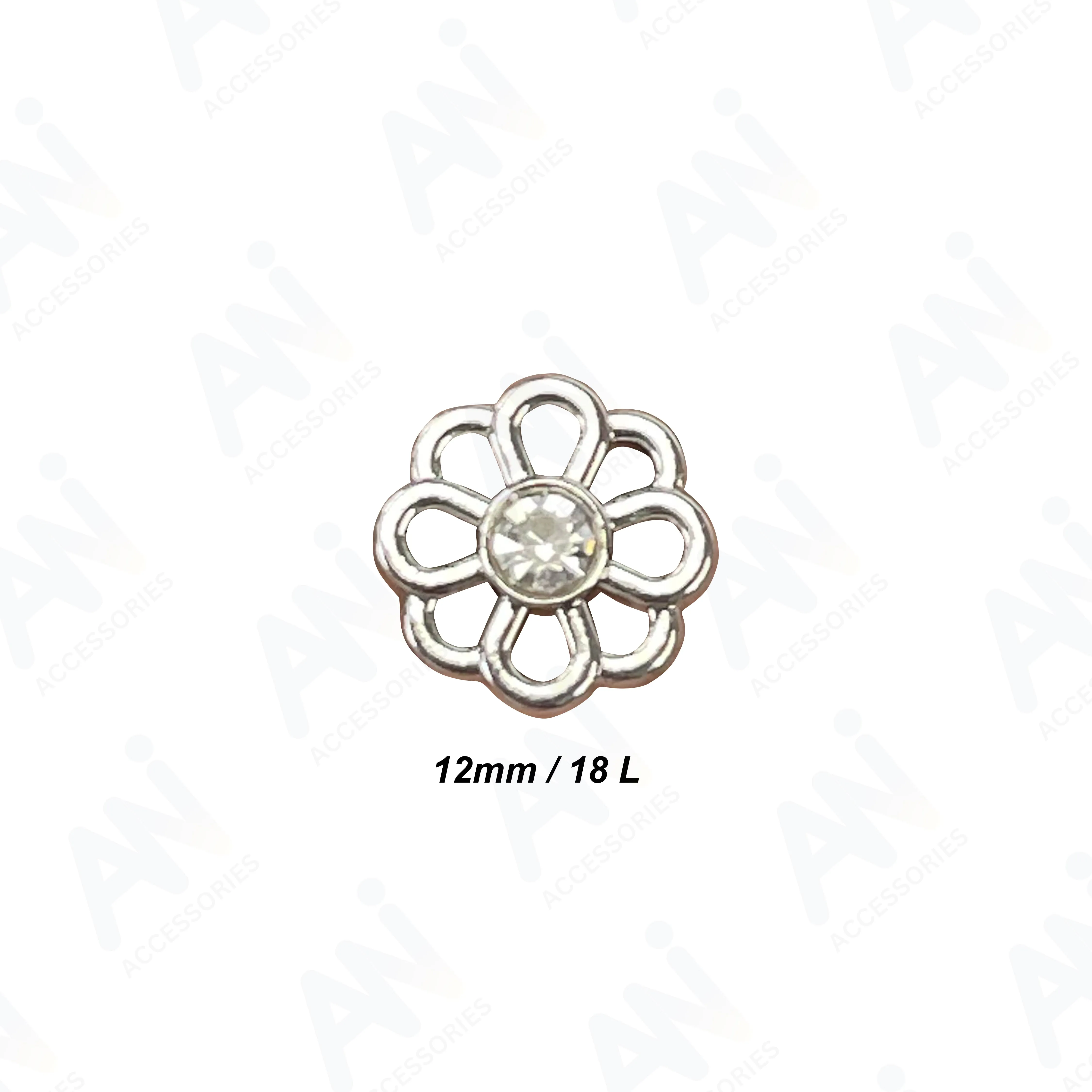 Gold Flower Buttons with Pearls