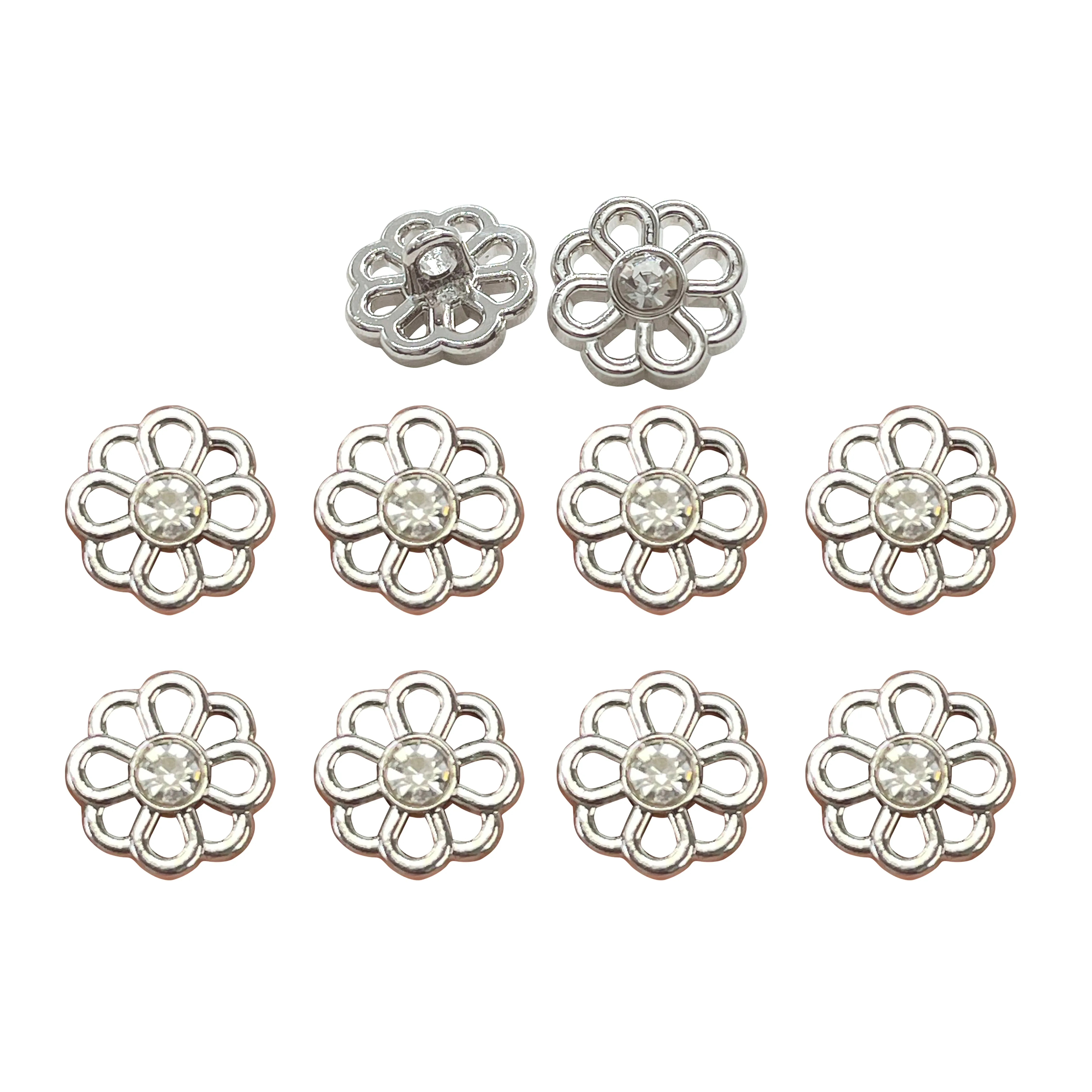 Gold Flower Buttons with Pearls