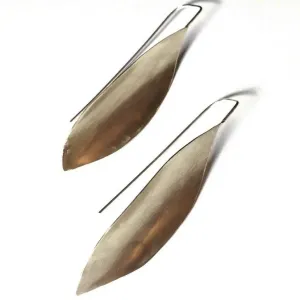 Golden Mermaid Tail Brass and Sterling Silver Earrings GMTE002 by Votive Designs Jewelry