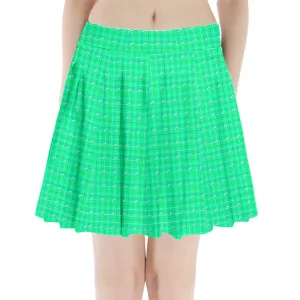 Green y2k plaid Pleated Mini Skirt