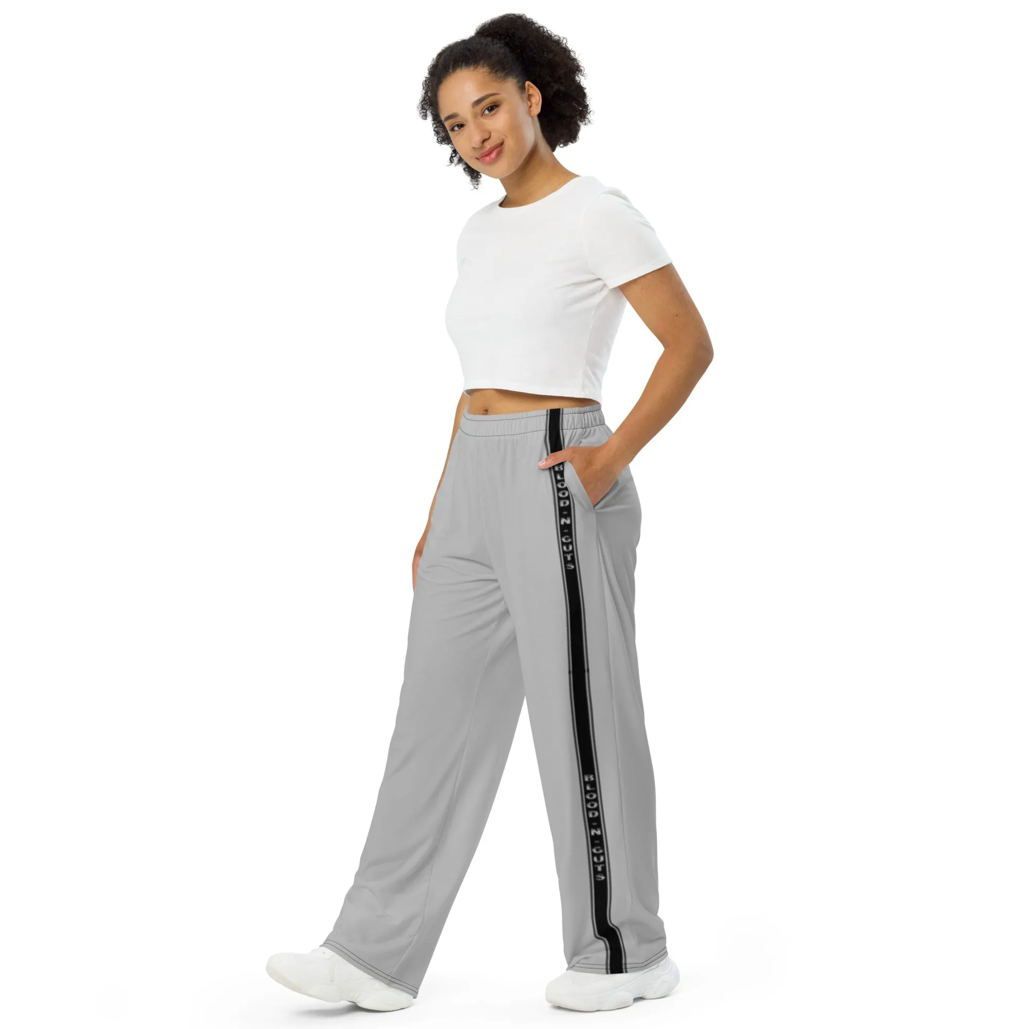 Grey KBBNG Stripe Wide-Leg Pants
