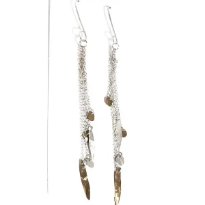 Gypsy Dangle Sterling Silver and Brass Earrings GDE002 by Votive Designs Jewelry