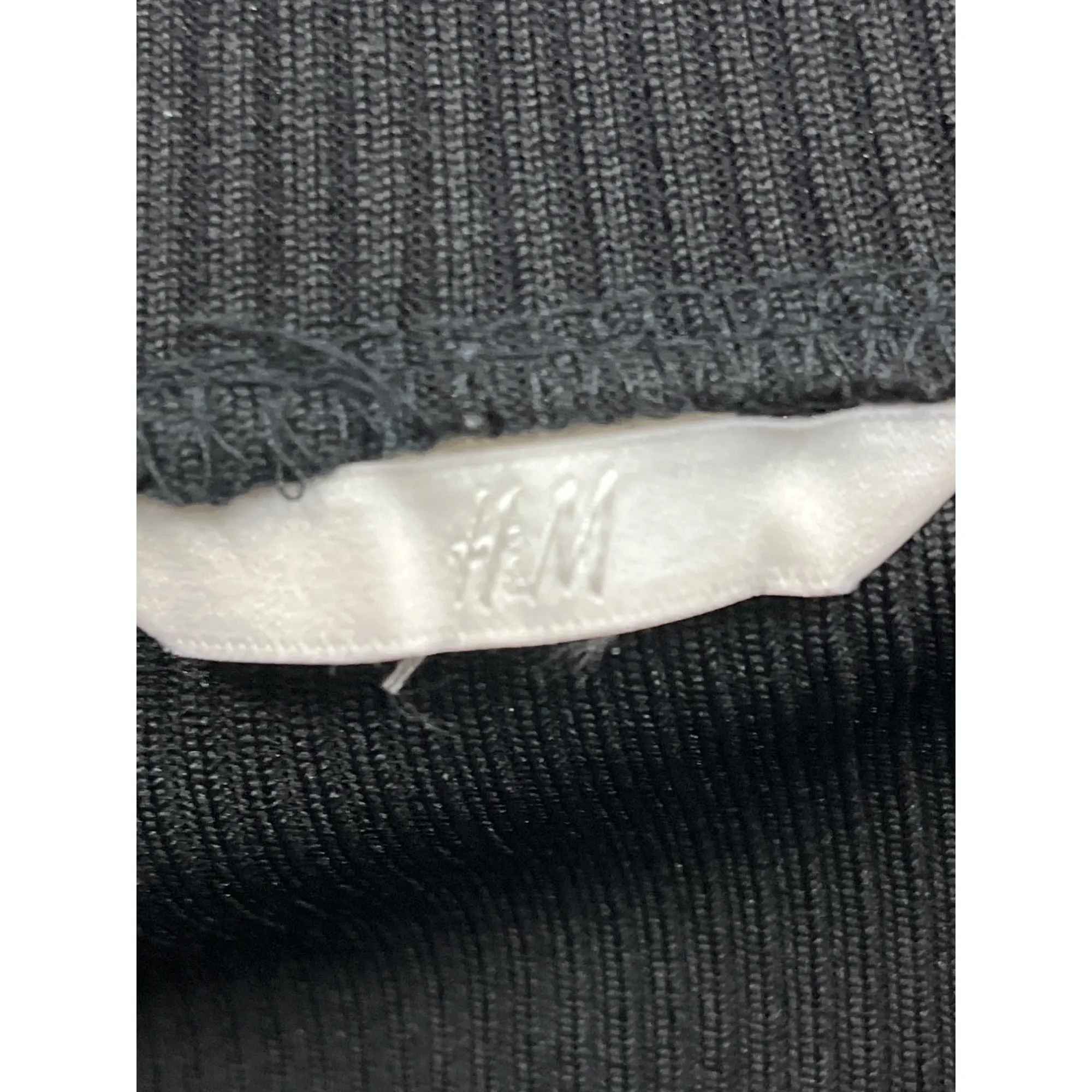 H&M Womens Black Ribbed Knit Midi Pencil Skirt