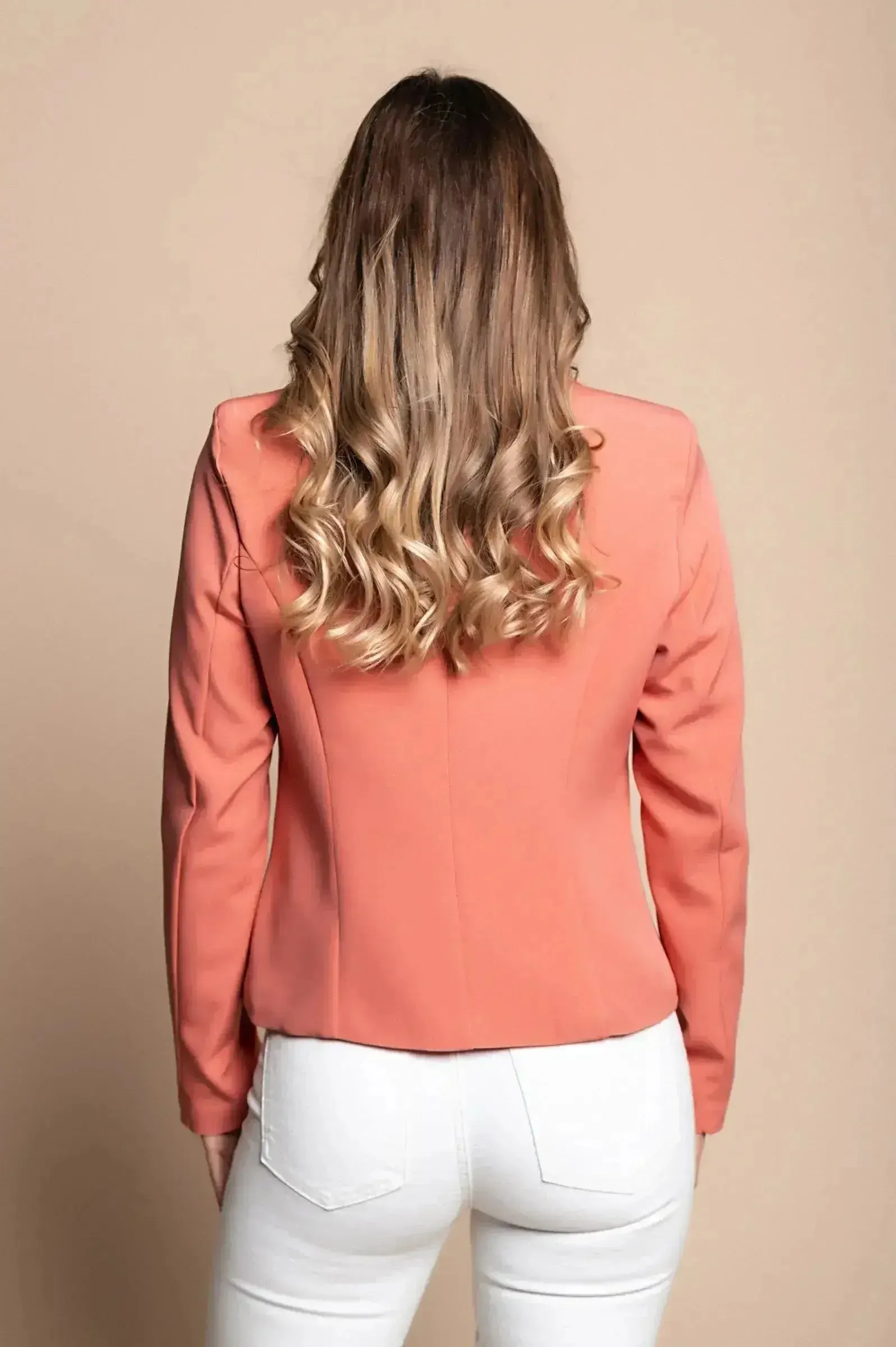 Heather Prism Peach Blazer - Salmon Tone | Italian Made | Femstylo