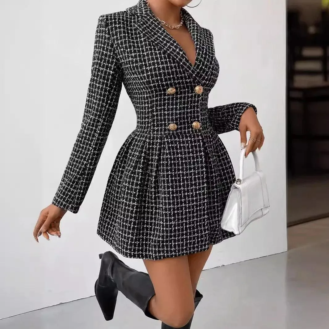 Heidi French Plaid A-Line Dress
