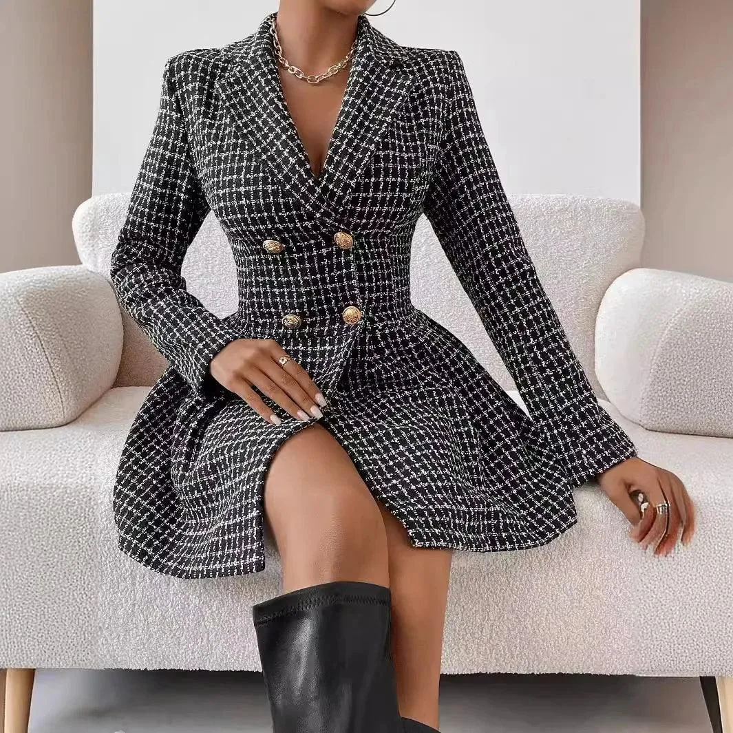 Heidi French Plaid A-Line Dress