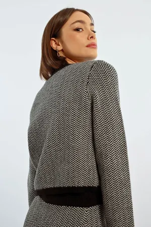 HERRINGBONE CROPPED SWEATER