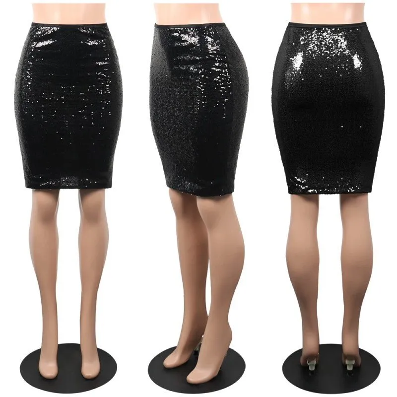 High Waist  Sequin Pencil Skirts
