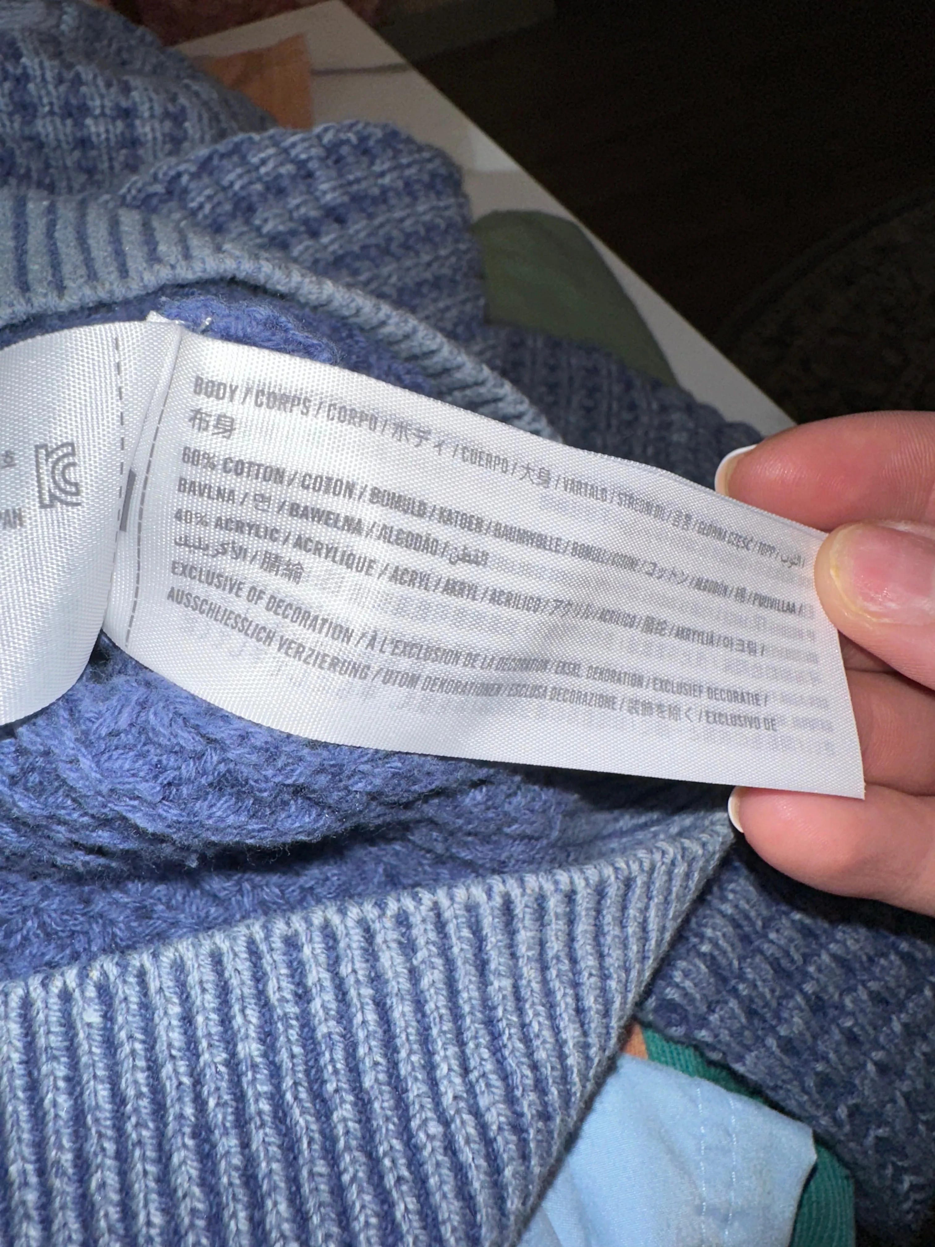 Hollister (Small) Blue Knit Cropped Sweater