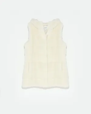 Hooded gilet in long-haired mink fur