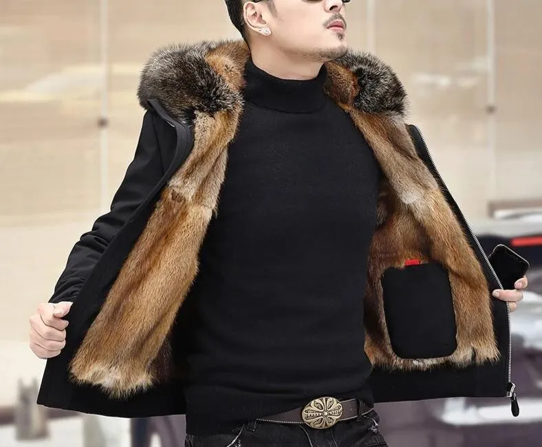 HOODED RACCOON FUR PARKA