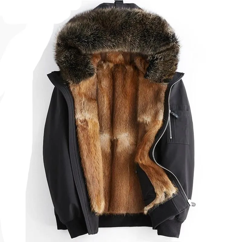 HOODED RACCOON FUR PARKA