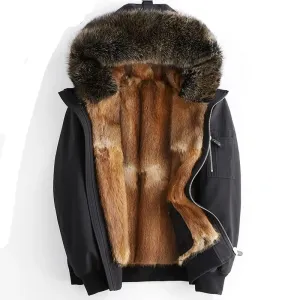 HOODED RACCOON FUR PARKA