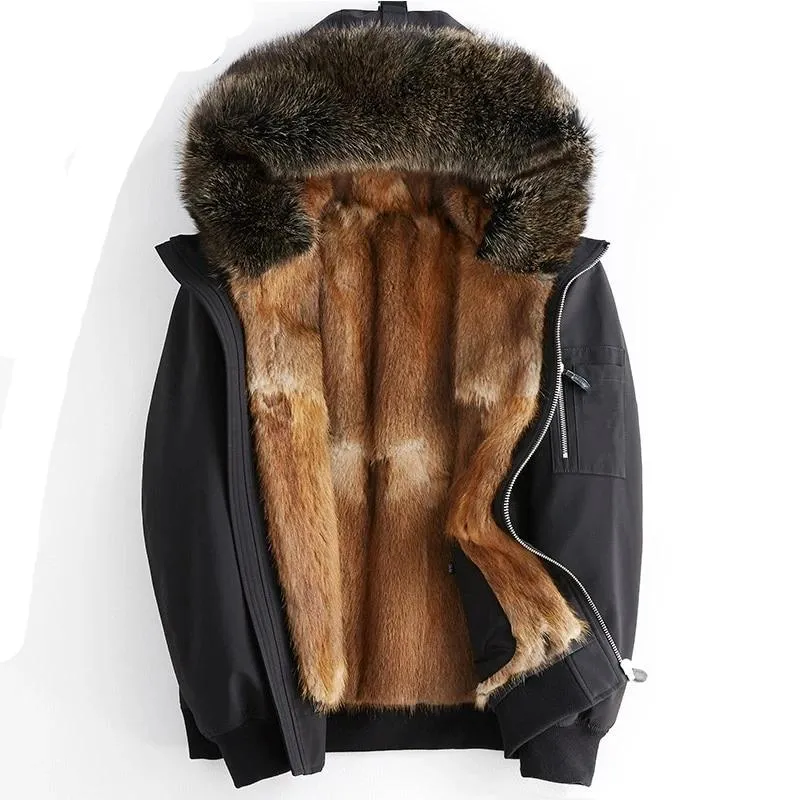 HOODED RACCOON FUR PARKA