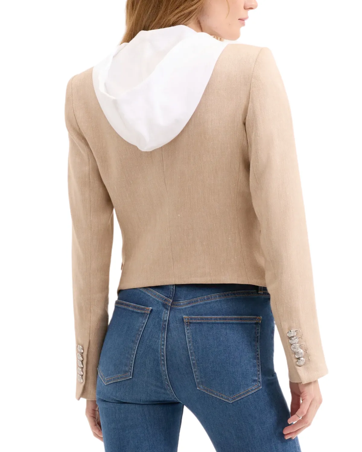 Hosanna Linen Dickey Jacket in Khaki Melange