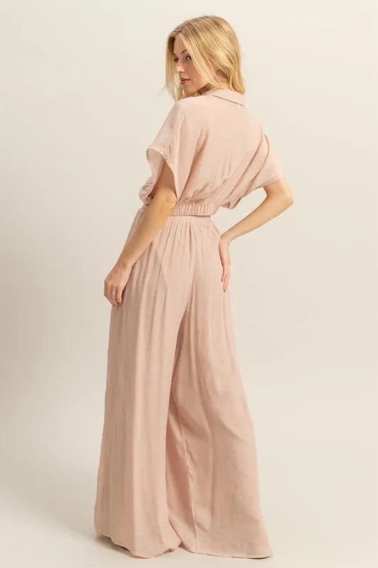 HYFVE Kimono Sleeve Crop Top and Wide Leg Pants Set