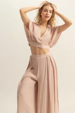 HYFVE Kimono Sleeve Crop Top and Wide Leg Pants Set