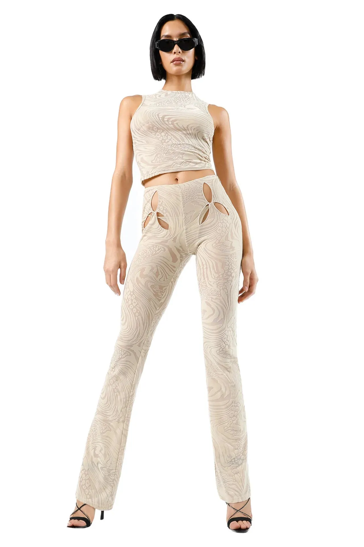 I AM GIA - Amina Set in Tan Burnout
