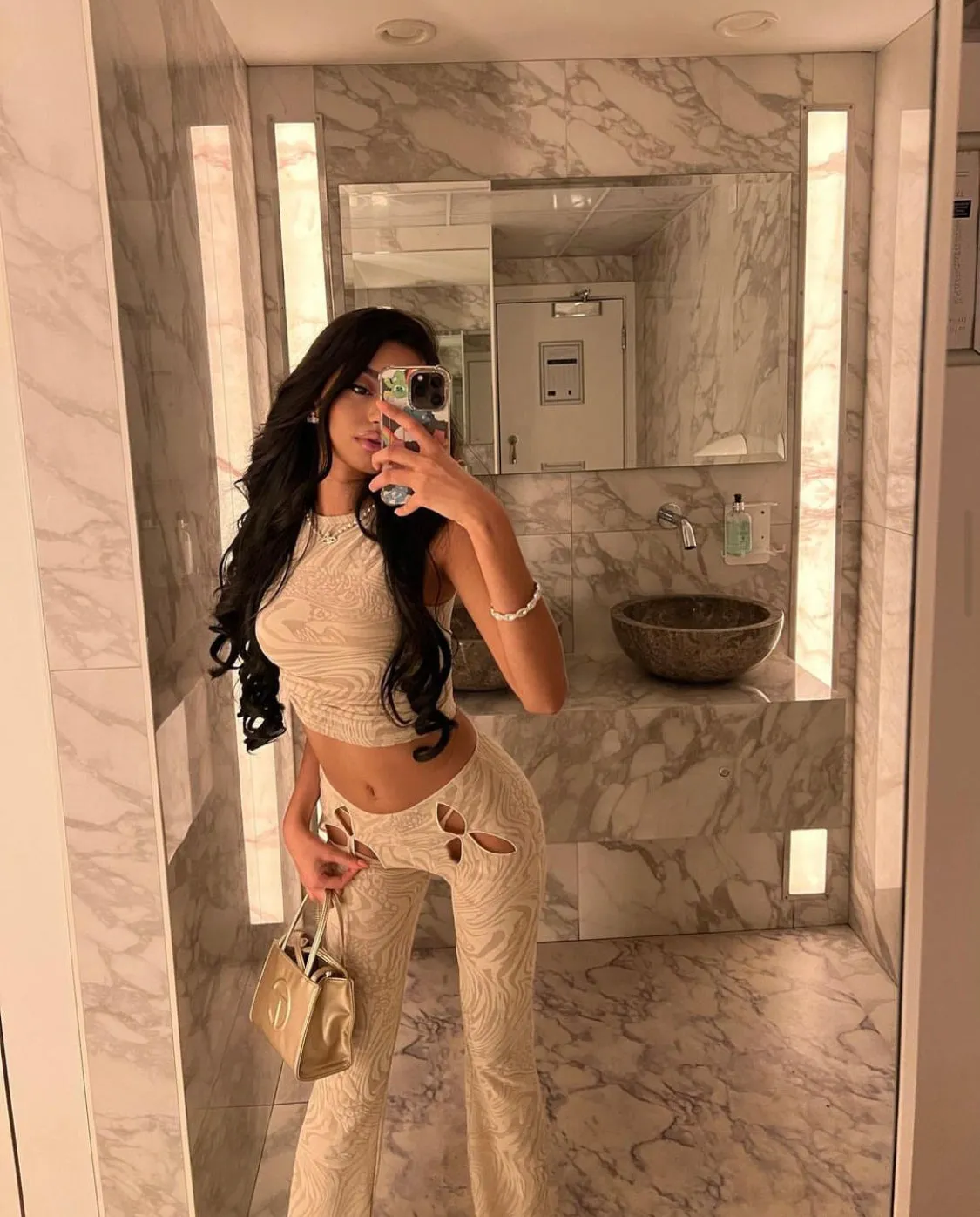 I AM GIA - Amina Set in Tan Burnout