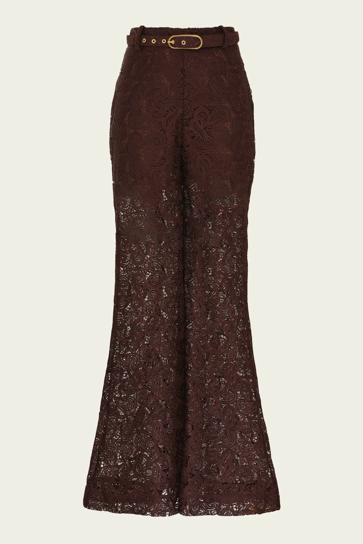 Illustration Lace Flare Pant in Chocolate