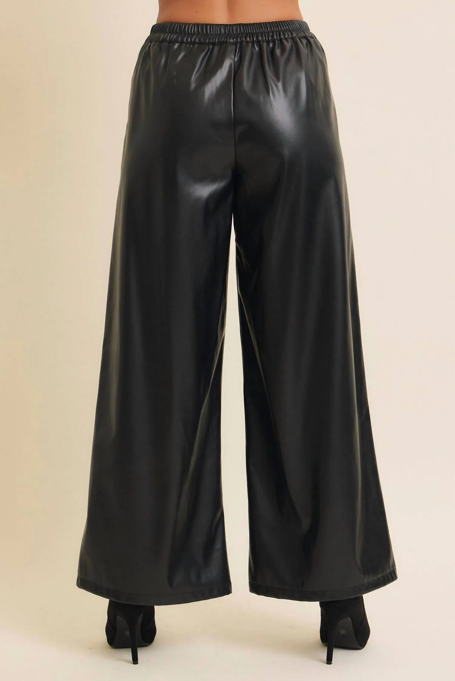 In February - Vegan Leather Wide Leg Pants