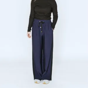Indiana Wide Leg Pants Navy with Black