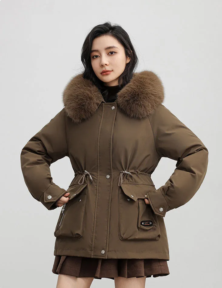 Insulated Windproof Parka with Full Zip and Hooded Design