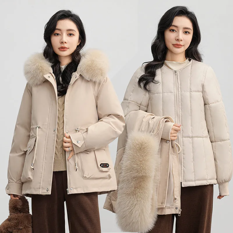 Insulated Windproof Parka with Full Zip and Hooded Design