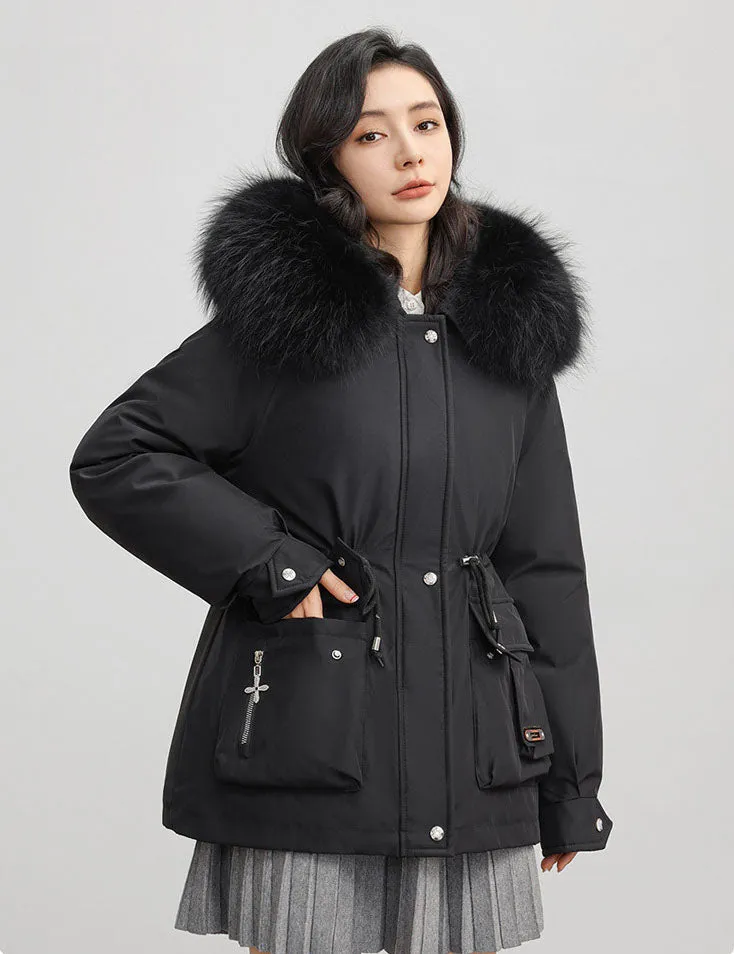 Insulated Windproof Parka with Full Zip and Hooded Design