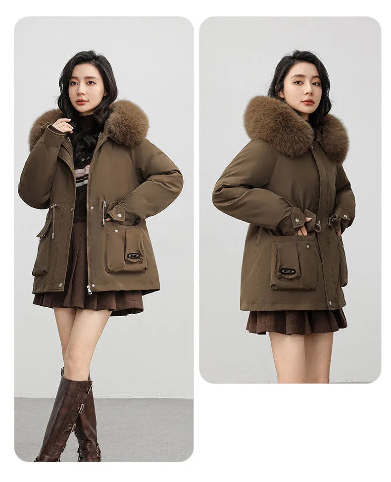 Insulated Windproof Parka with Full Zip and Hooded Design