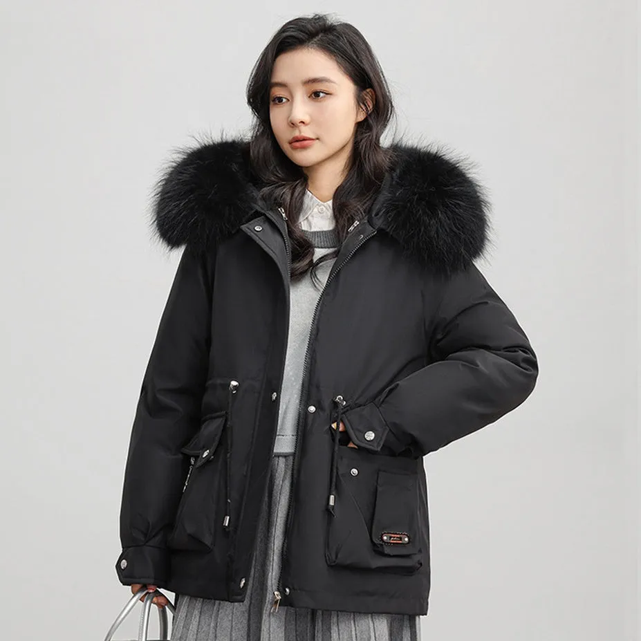 Insulated Windproof Parka with Full Zip and Hooded Design