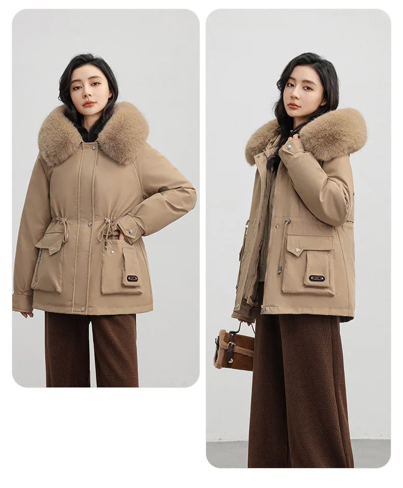 Insulated Windproof Parka with Full Zip and Hooded Design