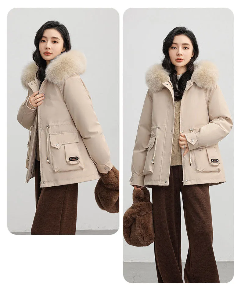 Insulated Windproof Parka with Full Zip and Hooded Design