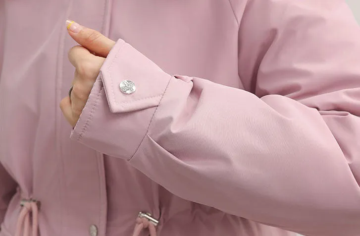 Insulated Windproof Parka with Full Zip and Hooded Design