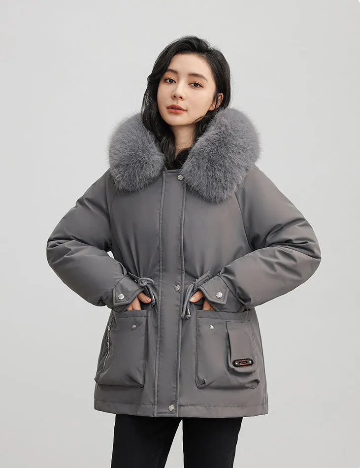 Insulated Windproof Parka with Full Zip and Hooded Design