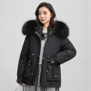 Insulated Windproof Parka with Full Zip and Hooded Design