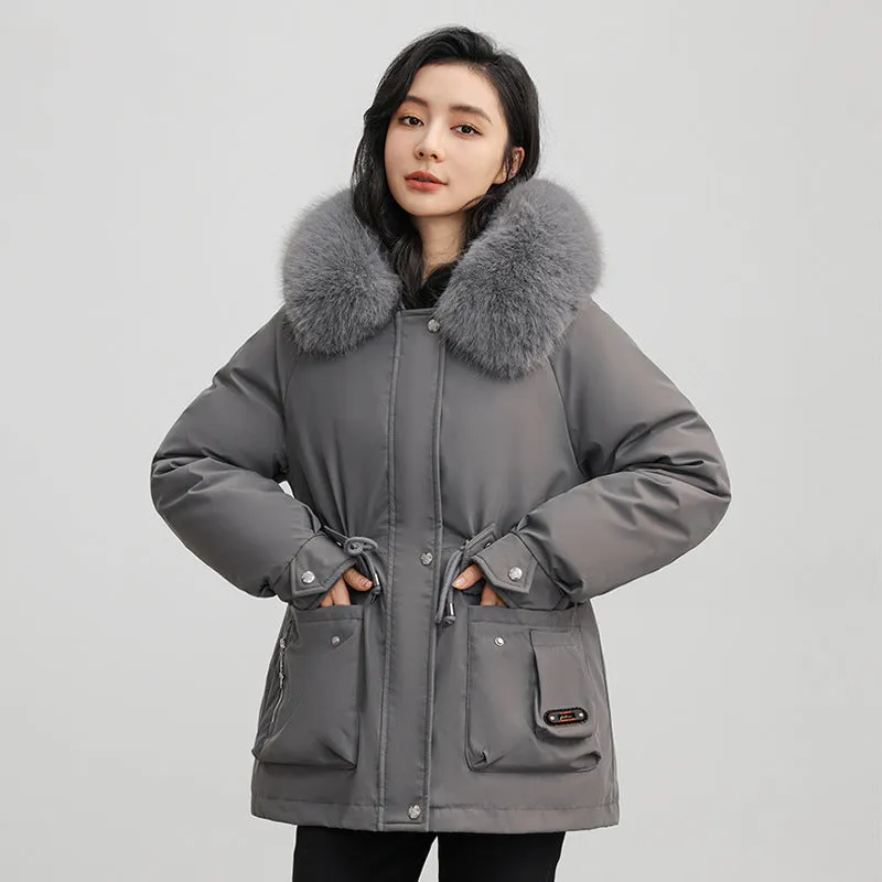 Insulated Windproof Parka with Full Zip and Hooded Design