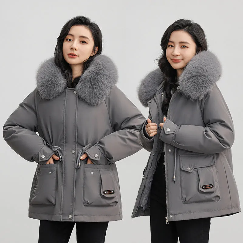 Insulated Windproof Parka with Full Zip and Hooded Design