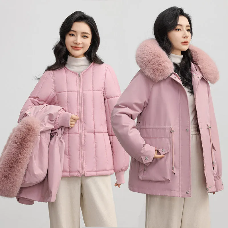 Insulated Windproof Parka with Full Zip and Hooded Design