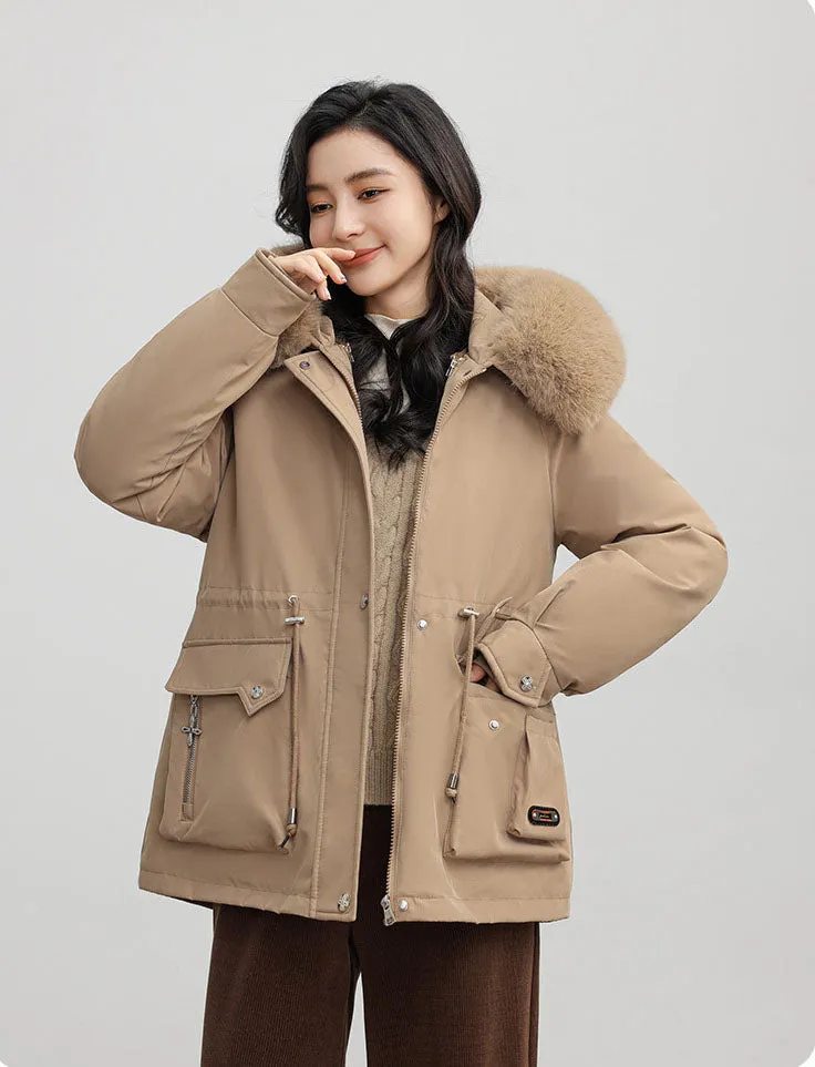 Insulated Windproof Parka with Full Zip and Hooded Design