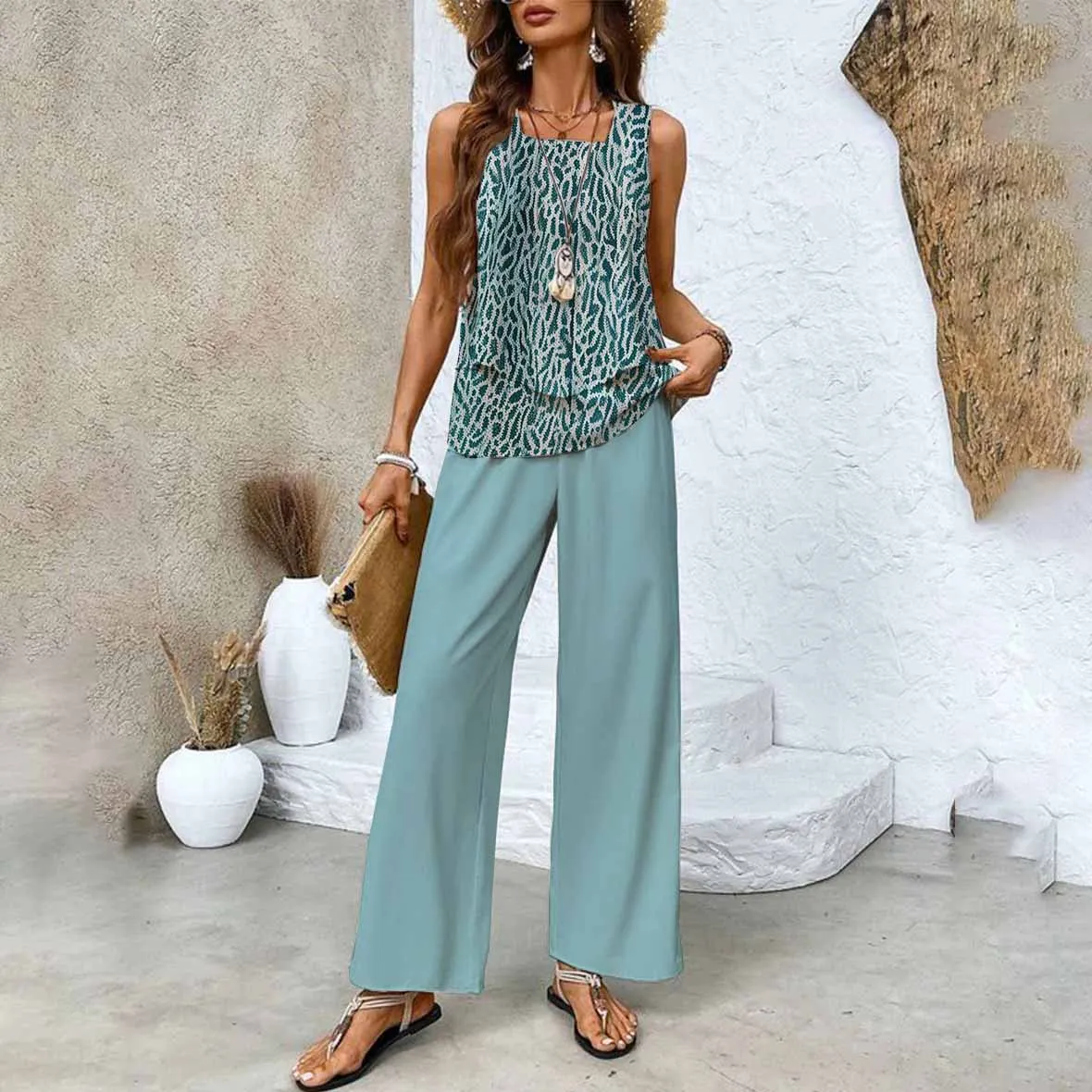 Isa™ - Chic Sleeveless Two-piece set
