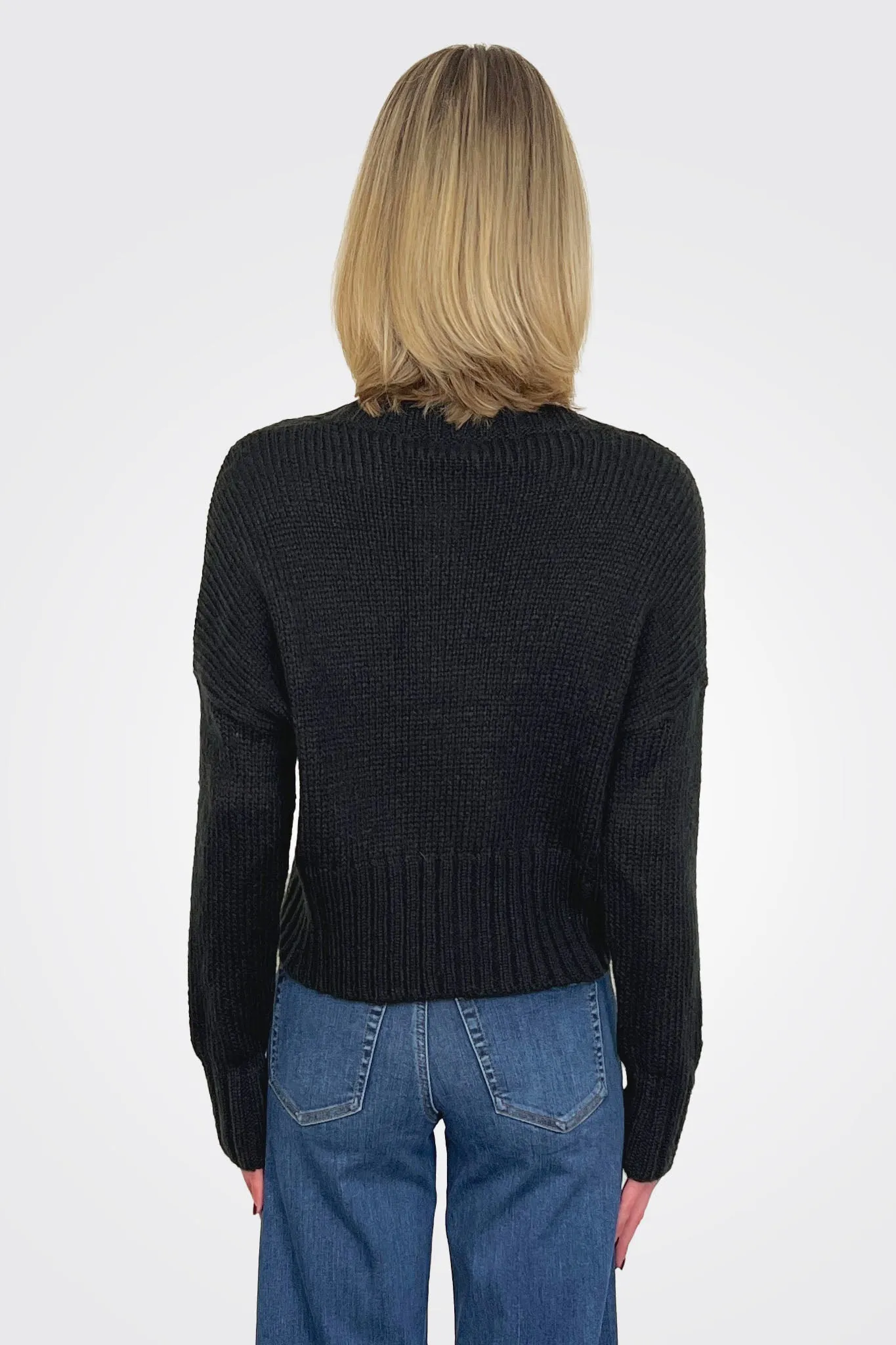 Jac Cropped Knit Cardigan - Black
