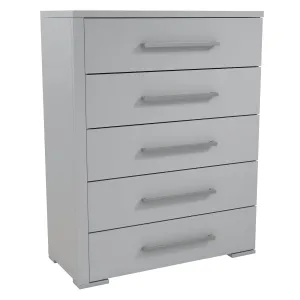 joanna 5 drawer chest office storage organization, light grey