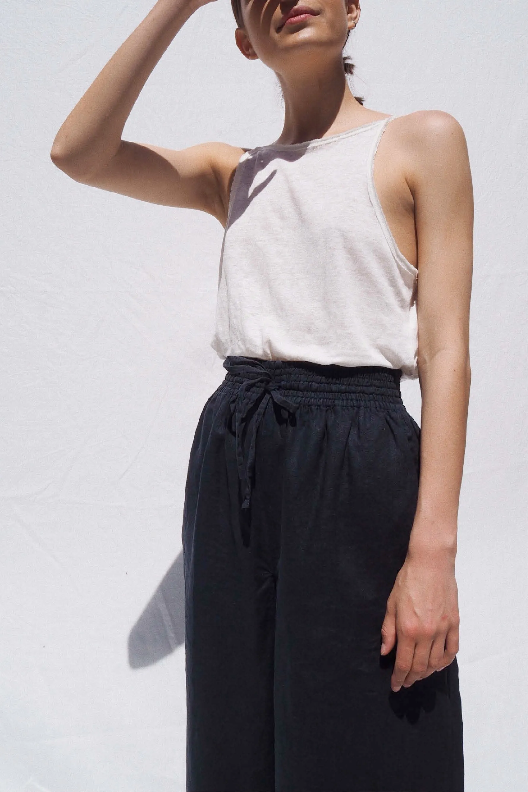 Jonathan Wide Leg Linen Pant Indigo