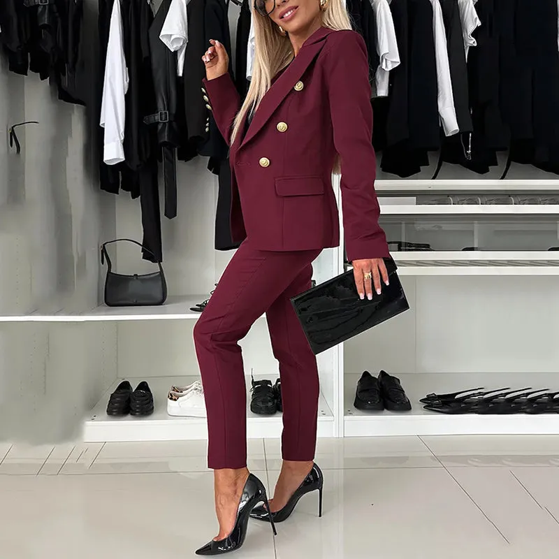 Juliana® | Slim-fit double-breasted blazer and trousers set