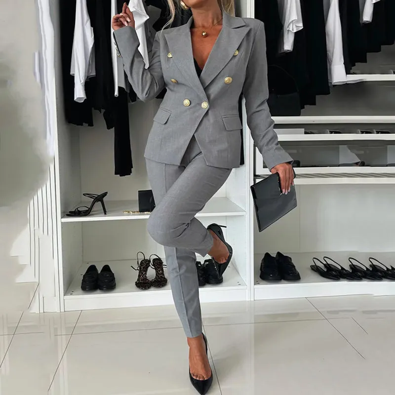 Juliana® | Slim-fit double-breasted blazer and trousers set