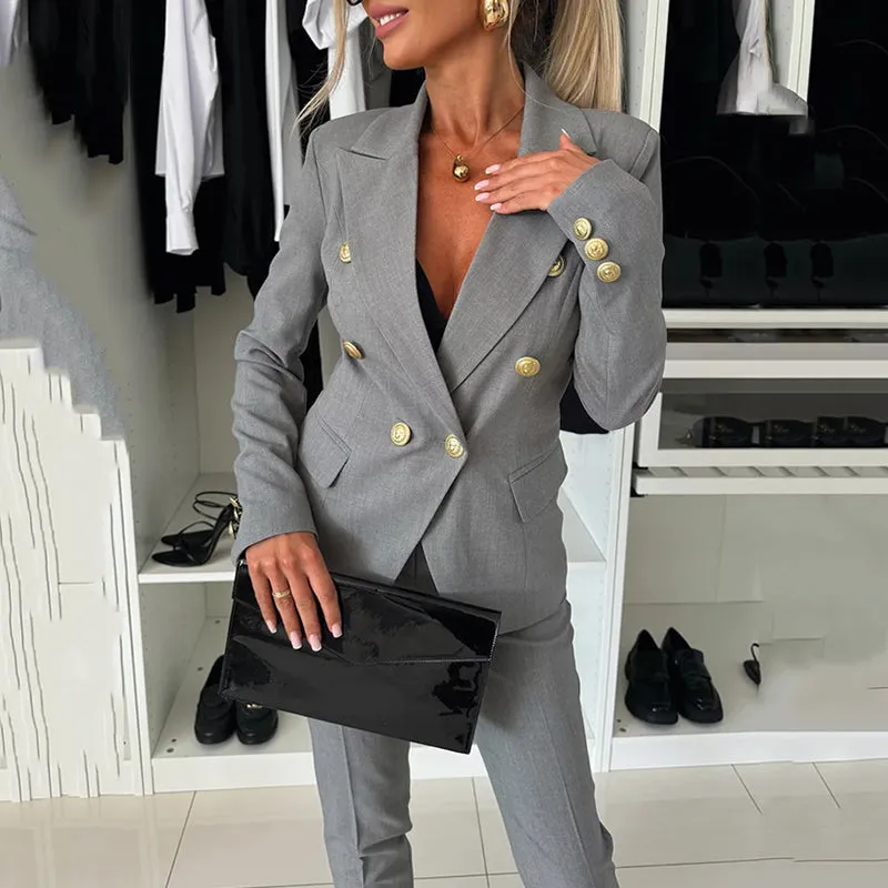 Juliana® | Slim-fit double-breasted blazer and trousers set